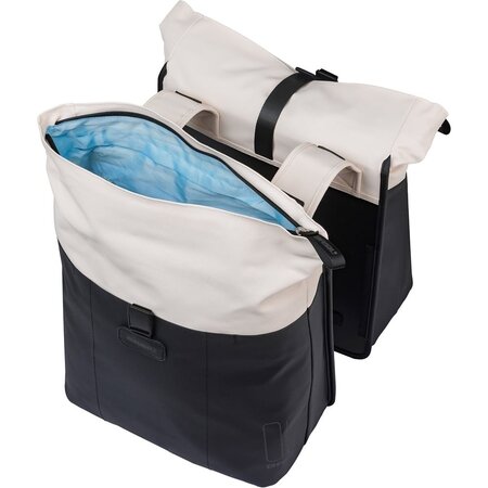 Basil Dubbele Fietstas Vive 28-35L Wit/Zwart