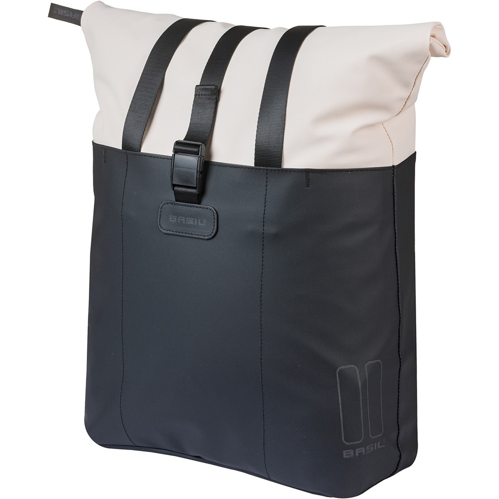 Enkele fietstas Vive Shopper MIK Hooks 15-20L Wit/Zwart afbeelding