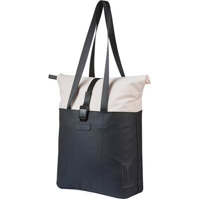 Basil Enkele fietstas Vive Shopper MIK Hooks 15-20L Wit/Zwart