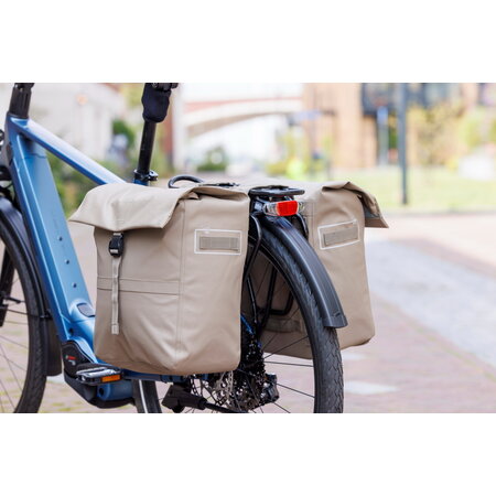 New Looxs Dubbele fietstas Leeds Double 38L Taupe