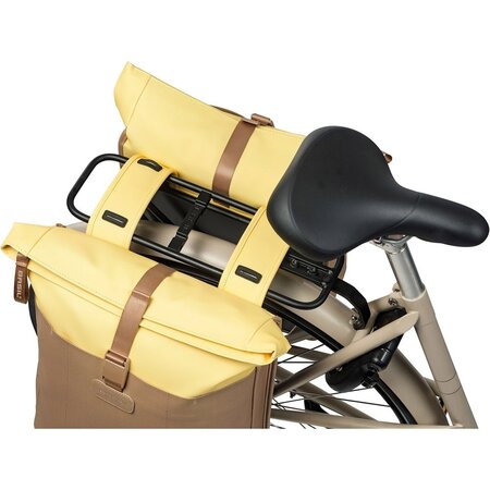Basil Dubbele Fietstas Vive 28-35L Zand/Geel