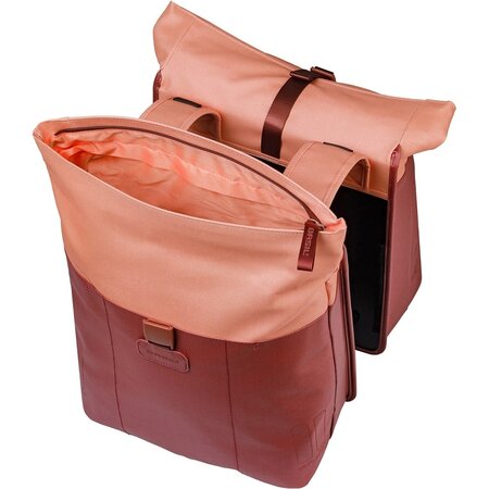 Basil Dubbele Fietstas Vive 28-35L Bordeaux/Roze
