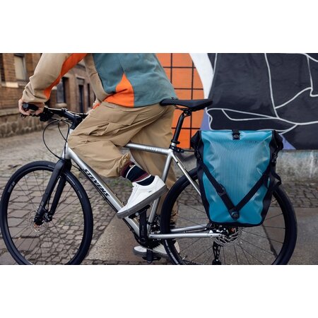 Ortlieb Enkele Fietstas Back-Roller Design Wave Lines QL 2.1 Petrol/Black 20L