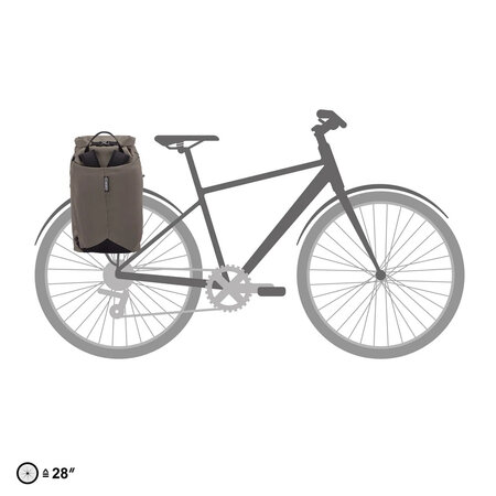 Ortlieb Enkele Fietstas en Rugtas Vario Lite QL 2.1 Dark Sand 22L