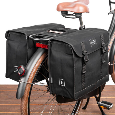 FastRider Dubbele fietstas Canvas 36 47L Zwart