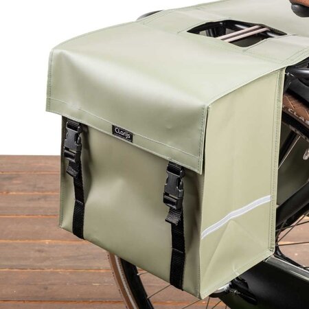 Clarijs Dubbele fietstas 40L Mat Olive - Zonder anti-diefstalring