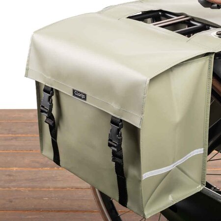 Clarijs Dubbele fietstas XL 46L Mat Olive - Met anti-diefstalring