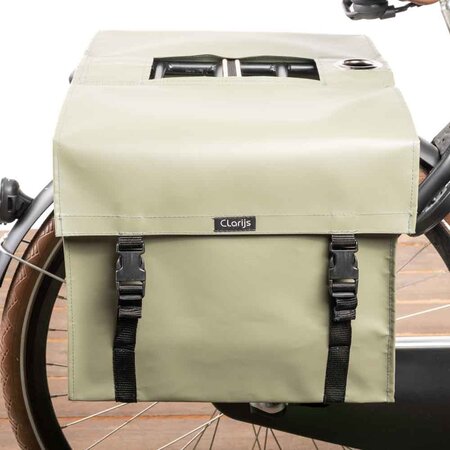 Clarijs Dubbele fietstas XL 46L Mat Olive - Met anti-diefstalring