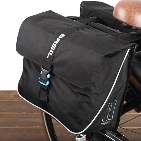 Basil Dubbele fietstas Forte MIK 2.0 35L Zwart