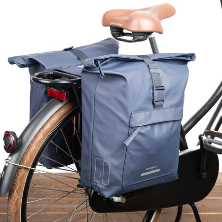 Basil Dubbele fietstas Brooklyn 41L Marineblauw