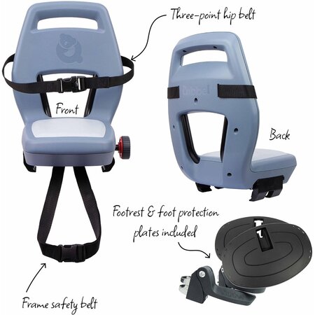Qibbel 6+ Junior Seat compleet Ocean Blue - Met voetsteunen