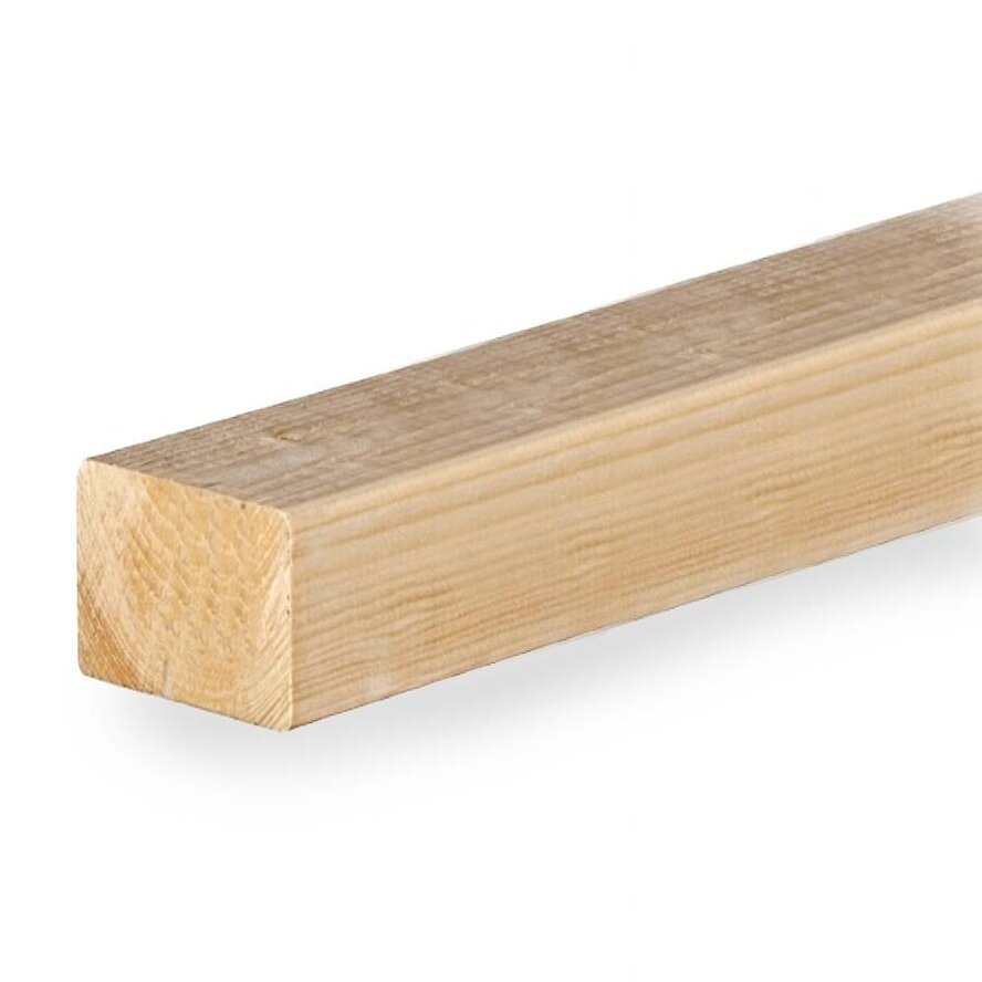 Vuren balk - 95x95 mm - geschaafd - balk voor binnen - vurenhout KD 18-20% Vuren balk - 95x95 mm - geschaafd - balk voor binnen - vurenhout KD 18-20%