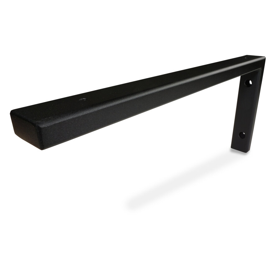 Zwarte wastafelbeugel staal L-vorm - 45x20 cm - SET (2 stuks) - Wastafelblad steun incl. zwarte poedercoating Zwarte wastafelbeugel staal L-vorm - 45x20 cm - SET (2 stuks) - Wastafelblad steun incl. zwarte poedercoating