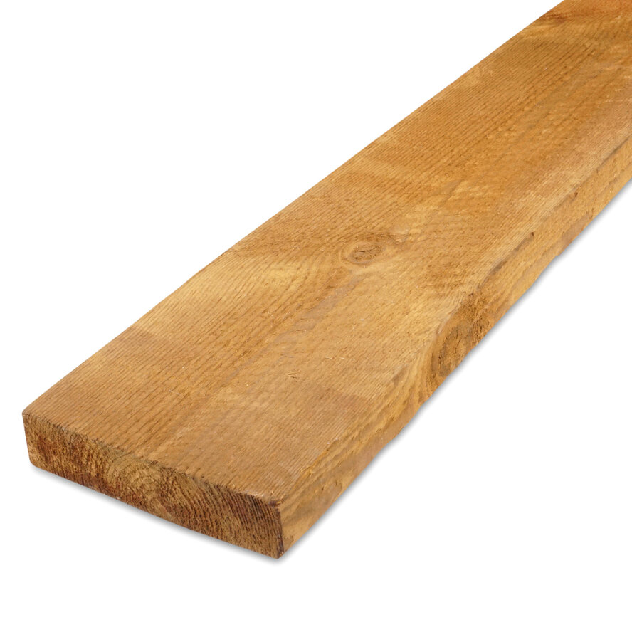Thermo grenen plank - 32x150 mm - fijnbezaagd / ruw - plank voor buiten - thermisch gemodificeerd grenenhout KD 8-12% Thermo grenen plank - 32x150 mm - fijnbezaagd / ruw - plank voor buiten - thermisch gemodificeerd grenenhout KD 8-12%