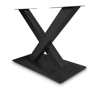 V/X tafel onderstel zwart - metaal - 10x10 cm - h: 72 cm - l: 121 cm