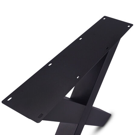 Zwarte X-poten (set) - staal / ijzer - 10x10 cm - hoogte: 72 cm - breedte (montageplaat): 78 cm - tafelpoot metaal zwart gecoat