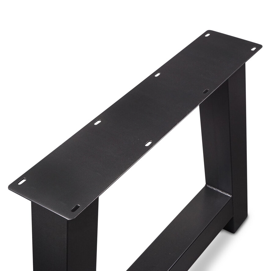 Zwarte A-poten (set) - staal / ijzer - 10x10 cm - hoogte: 72 cm - breedte (montageplaat): 78 cm - breedte (onderzijde): 95 cm - tafelpoot metaal zwart gecoat Zwarte A-poten (set) - staal / ijzer - 10x10 cm - hoogte: 72 cm - breedte (montageplaat): 78 cm - breedte (onderzijde): 95 cm - tafelpoot metaal zwart gecoat