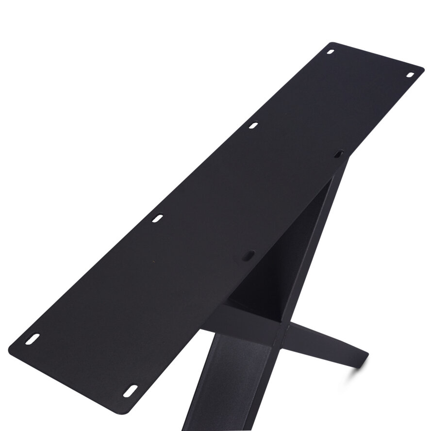 Zwarte X-poten (set) - staal / ijzer - 4x10 cm - hoogte: 72 cm - breedte (montageplaat): 78 cm - tafelpoot metaal zwart gecoat Zwarte X-poten (set) - staal / ijzer - 4x10 cm - hoogte: 72 cm - breedte (montageplaat): 78 cm - tafelpoot metaal zwart gecoat
