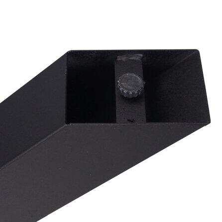 Zwart matrix tafelonderstel (3-delig) - staal / ijzer - 5x15 cm - afmeting: 90x180 cm - hoogte: 72 cm - centrale matrix tafelpoot metaal zwart gecoat