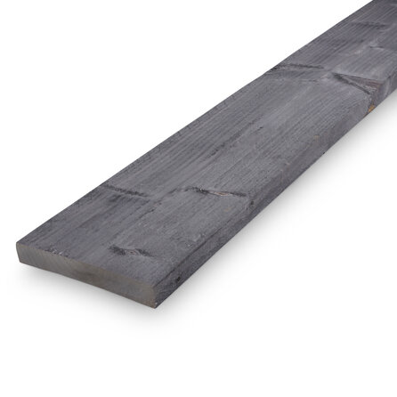 Antraciet steigerplank - 30x195 mm - ruw / fijnbezaagd - steigerhout plank - vuren steiger hout - KD 18-20%