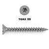 Korte houtschroeven RVS - 4 mm - buitenschroeven - gehard RVS - torx 20 - schroeven voor hardhout en tuinhout - fijne spoed - met snijpunt- 200 stuks - diverse lengtes
