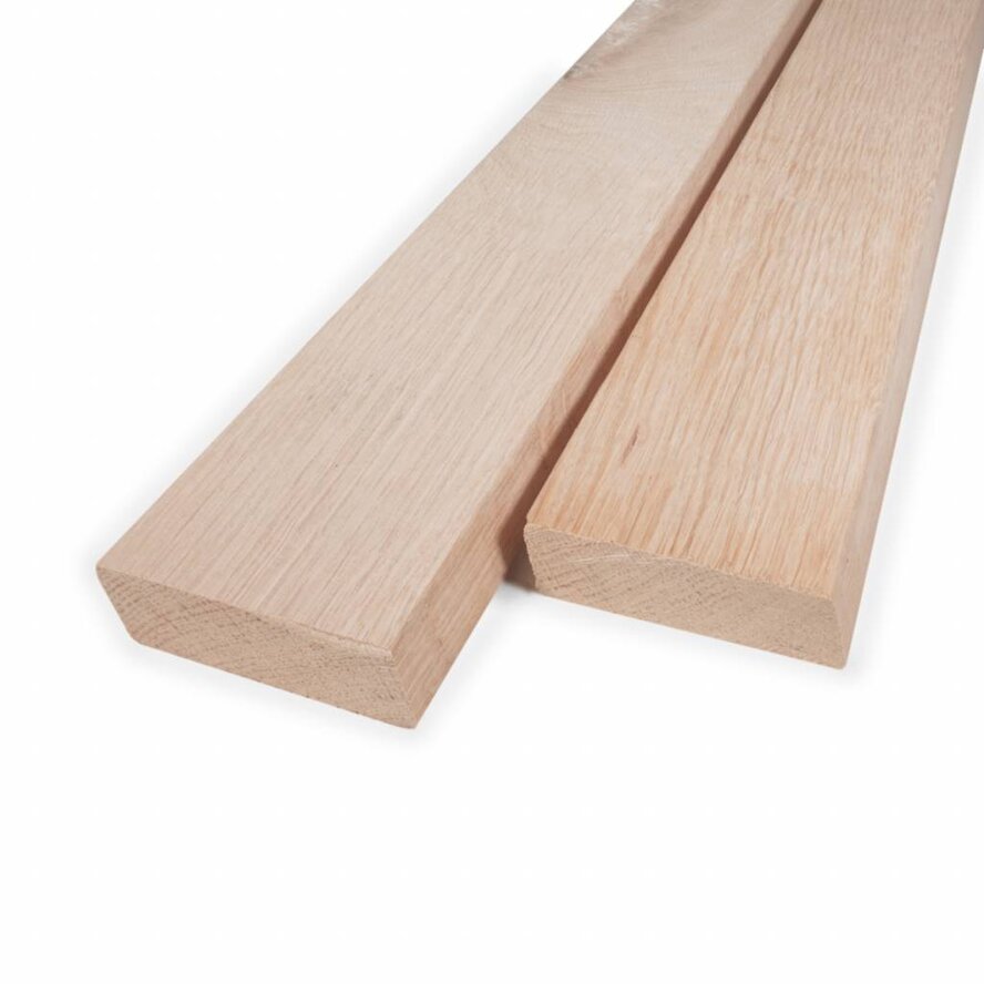 Eiken rhombus - 21x64 mm - geschaafd - rhombusprofiel - eikenhout KD 8-12% Eiken rhombus - 21x64 mm - geschaafd - rhombusprofiel - eikenhout KD 8-12%