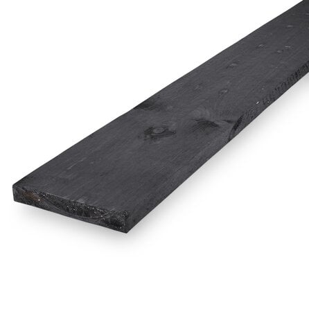 Zwarte steigerplank - 30x195 mm - ruw / fijnbezaagd - steigerhout plank - vuren steiger hout - KD 18-20%