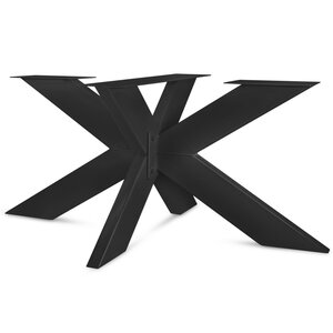 Matrix tafel onderstel zwart - metaal - 5x15 cm - 90x180 cm - h: 72 cm