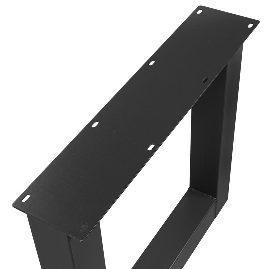 Zwarte U-poten (set) - staal / ijzer - 10x10 cm - hoogte: 72 cm - breedte (montageplaat): 78 cm - tafelpoot metaal zwart gecoat Zwarte U-poten (set) - staal / ijzer - 10x10 cm - hoogte: 72 cm - breedte (montageplaat): 78 cm - tafelpoot metaal zwart gecoat