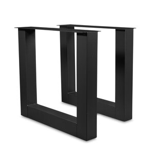 U-tafelpoot zwart (set) - metaal - 10x10 cm - h: 72 cm - b: 78 cm