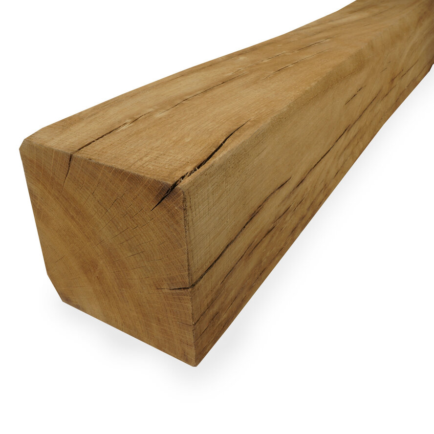 Oude eiken balk - 240x240 mm - gerookt - balk voor binnen / beschut buiten - verouderd eikenhout AD 20-25% Oude eiken balk - 240x240 mm - gerookt - balk voor binnen / beschut buiten - verouderd eikenhout AD 20-25%