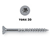 Universele houtschroeven verzinkt - 4,5 mm - blauw / wit verzinkt - torx 20 - schroeven voor (buiten) hout - grove spoed - met snijpunt - 200 stuks - diverse lengtes