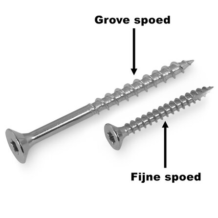 Vlonderschroeven RVS - 5 mm - gehard RVS - torx 25 - RVS terrasschroeven - grove spoed - met snijpunt - 100 stuks - diverse lengtes