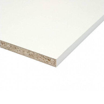 Spaanplaat wit gemelamineerd - 18 mm - 305x60 cm - meubelpaneel wit geplastificeerd - FSC