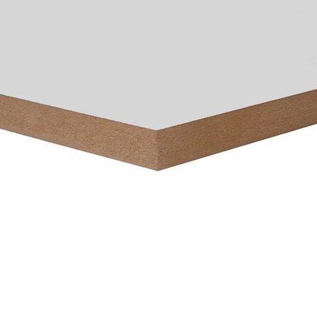 MDF lakdraagfolie - 18 mm - 305x122 cm - Witte MDF plaat met tweezijdige lakfolie - overschilderbaar - CE-keurmerk - PEFC Mix