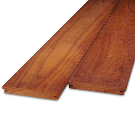 Padoek B-fix plank - 21x143 mm - geschaafd - B-fix rabat- & vlonderplank - padouk hardhout AD 20-25%