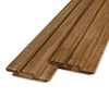 Thermo fraké dubbele rhombus - 28x115 mm - geschaafd - dubbel rhombusprofiel - thermisch gemodificeerd frake hout KD 8-12%