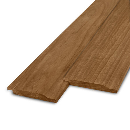 Thermo fraké halfhouts rabat - 21x130 mm - geschaafd - halfhoutsrabat - thermisch gemodificeerd frake hout KD 8-12%