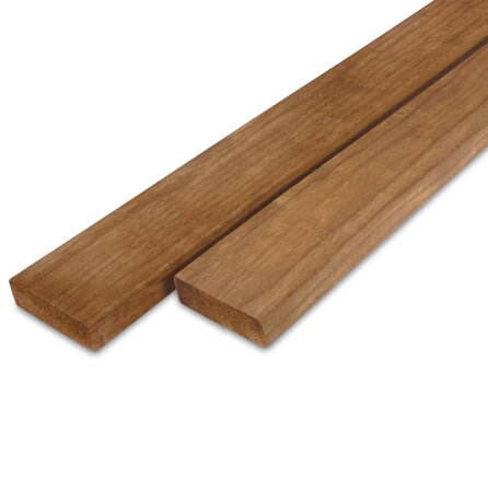 Thermo fraké rhombus - 21x90 mm - geschaafd - rhombusprofiel - thermisch gemodificeerd frake hout KD 8-12%