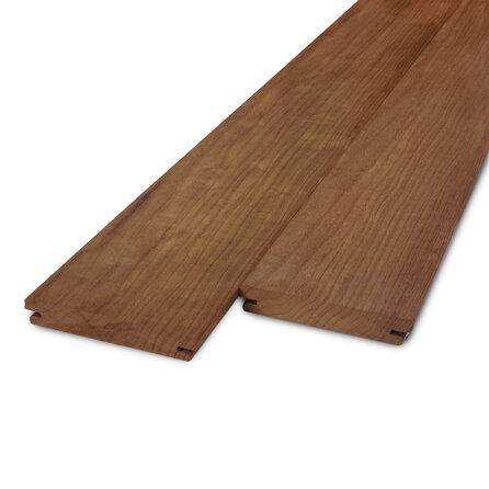 Thermo fraké B-fix plank - 21x90 mm - geschaafd - B-fix rabat- & vlonderplank - thermisch gemodificeerd frake hout KD 8-12%