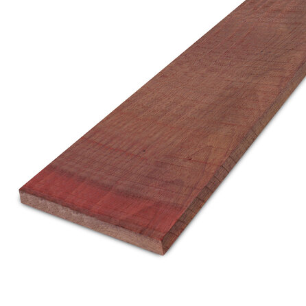 Padoek plank - 26x205 mm - fijnbezaagd / ruw - plank voor buiten - padouk hardhout AD 20-25%