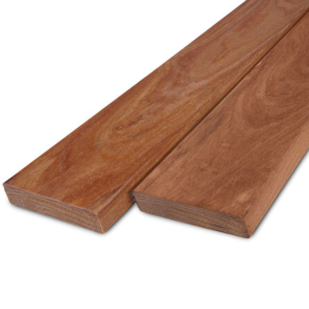 Cumaru rhombus - 28x143 mm - geschaafd - rhombusprofiel - cumaru hardhout KD 18-20%