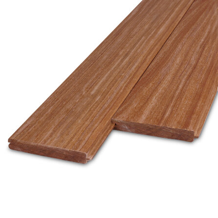 Cumaru vellingdeel - 21x135 mm - geschaafd - mes en groef plank - cumaru hardhout KD 18-20%