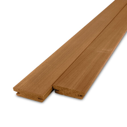 Thermo ayous B-fix plank - 21x70 mm - geschaafd - B-fix rabat- & vlonderplank - thermisch gemodificeerd ayous hout KD 8-12%