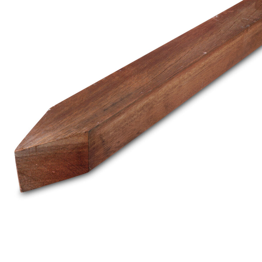 Angelim vermelho paal met punt - 85x85 mm - geschaafd - rechte puntpaal - angelim vermelho hardhout AD 20-25% Angelim vermelho paal met punt - 85x85 mm - geschaafd - rechte puntpaal - angelim vermelho hardhout AD 20-25%