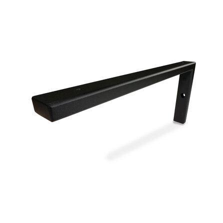Zwarte plankdrager staal L-vorm - 20x10 cm - SET (2 stuks) - incl. zwarte poedercoating