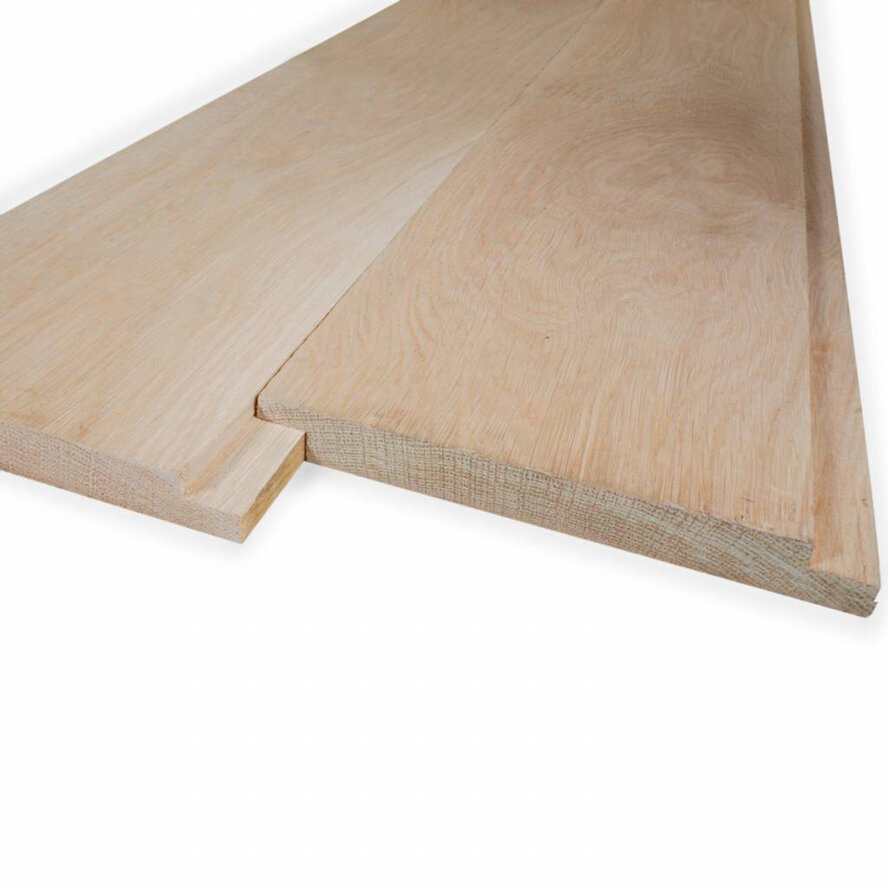 Eiken sponningplank - 25x125 mm - geschaafd - shiplap - eikenhout AD 20-25% Eiken sponningplank - 25x125 mm - geschaafd - shiplap - eikenhout AD 20-25%