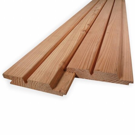 Douglas dubbele rhombus - 27x130 mm - geschaafd - dubbel rhombusprofiel - douglashout KD 18-20%