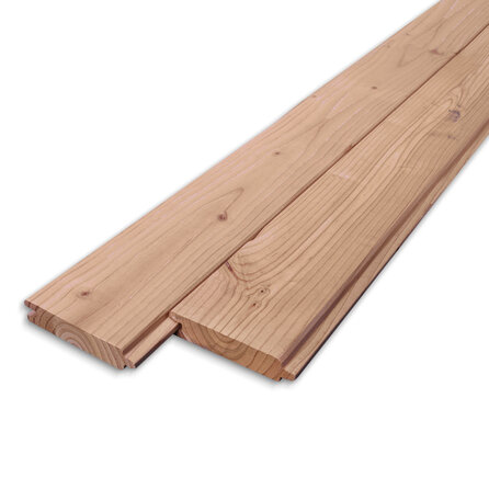 Douglas vellingdeel - 16x103 mm - geschaafd - mes en groef plank - douglashout KD 18-20%