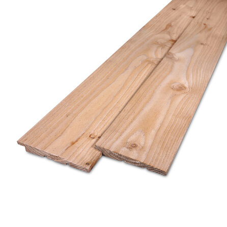 Douglas Zweeds rabat - 10-20x127 mm - zichtzijde fijnbezaagd / ruw - potdeksel plank - douglashout AD 20-25%